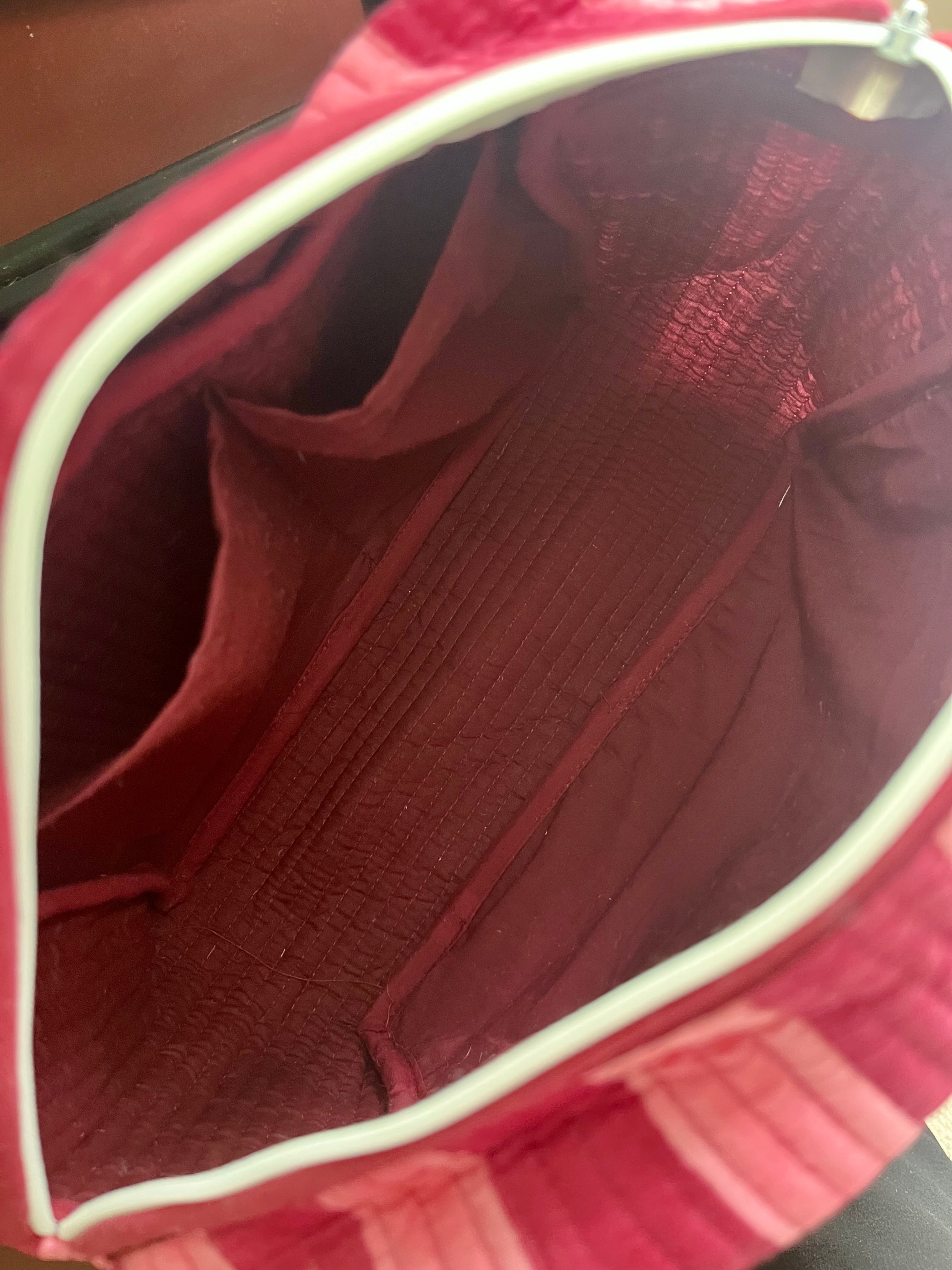 Large Wash Bag - Raspberry Stripe